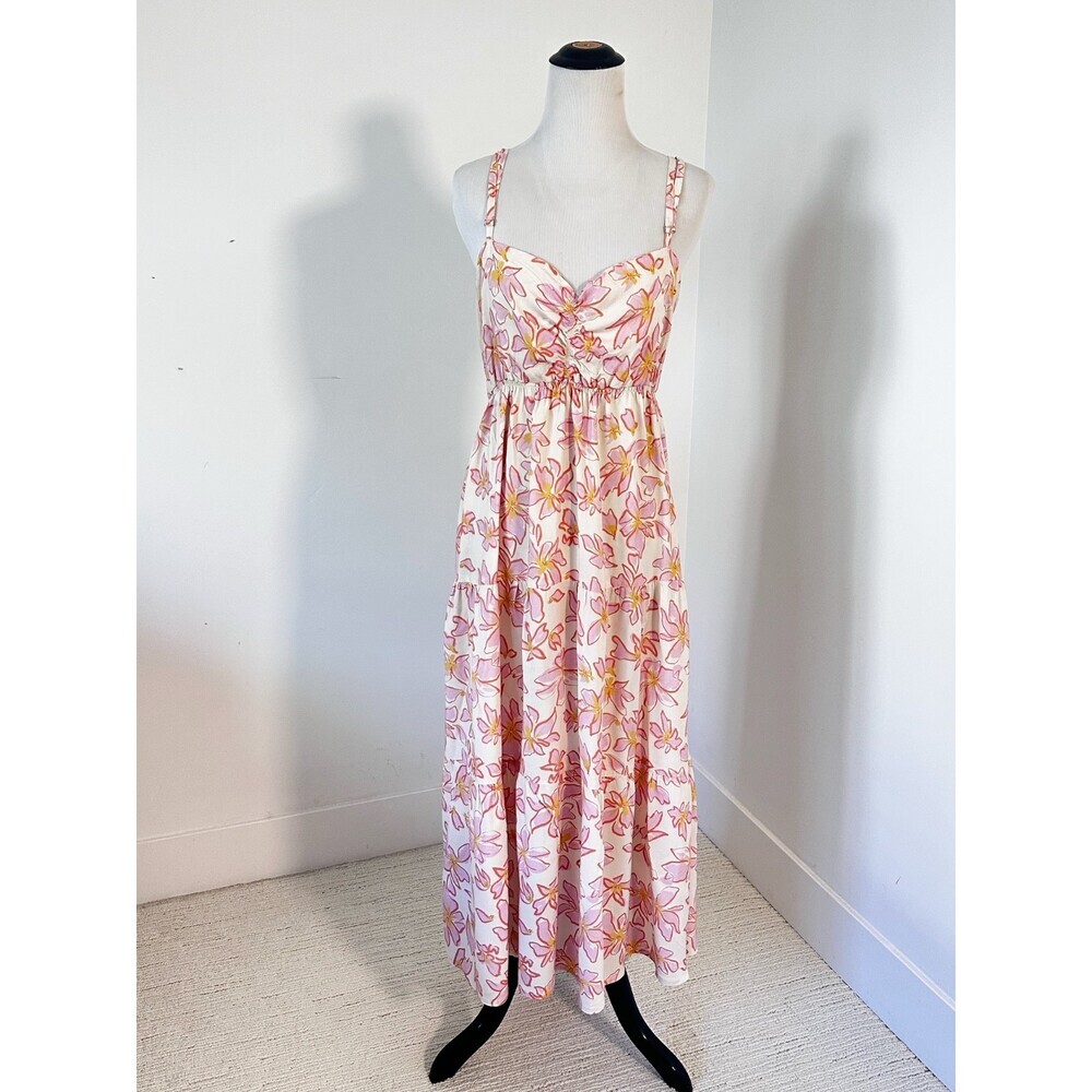 YIREH Floral Midi Dress Women’s L Pink Midi Dress Coconutgirl Tropical Floral